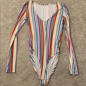 Stripped long sleeve bodysuit